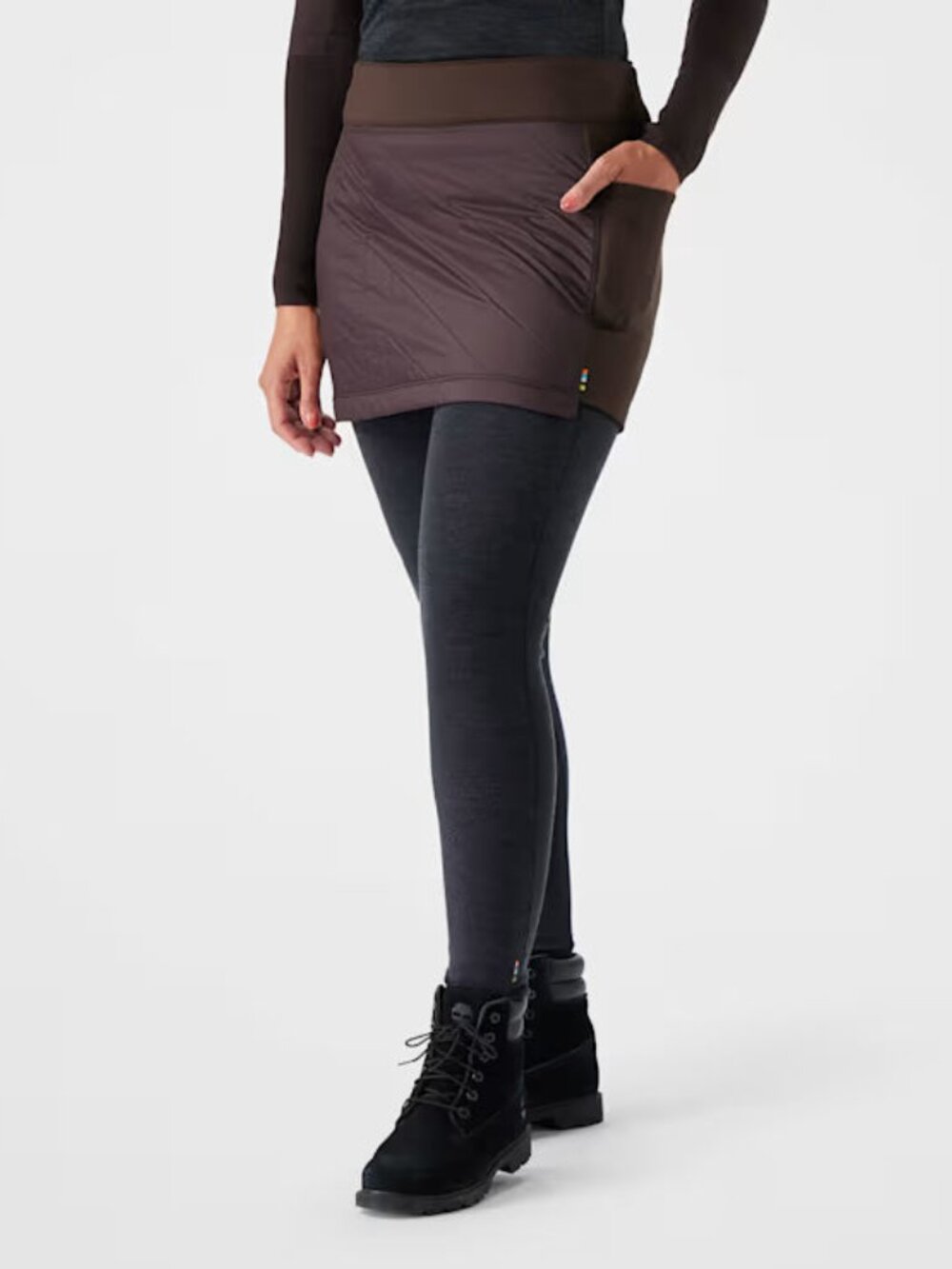 NWT M Mink Brown Smartwool Smartloft Quilted Insulated Skirt Winter Sport Ski